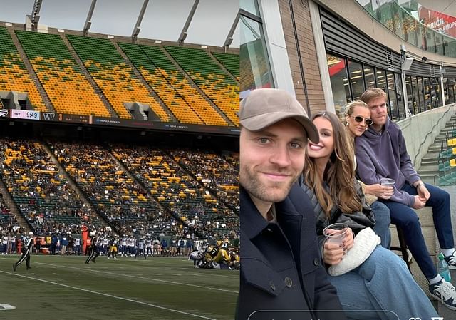 Connor McDavid and Draisaitl enjoy double date with partners at Elks CFL game (via Instagram/@laurenkyle1)