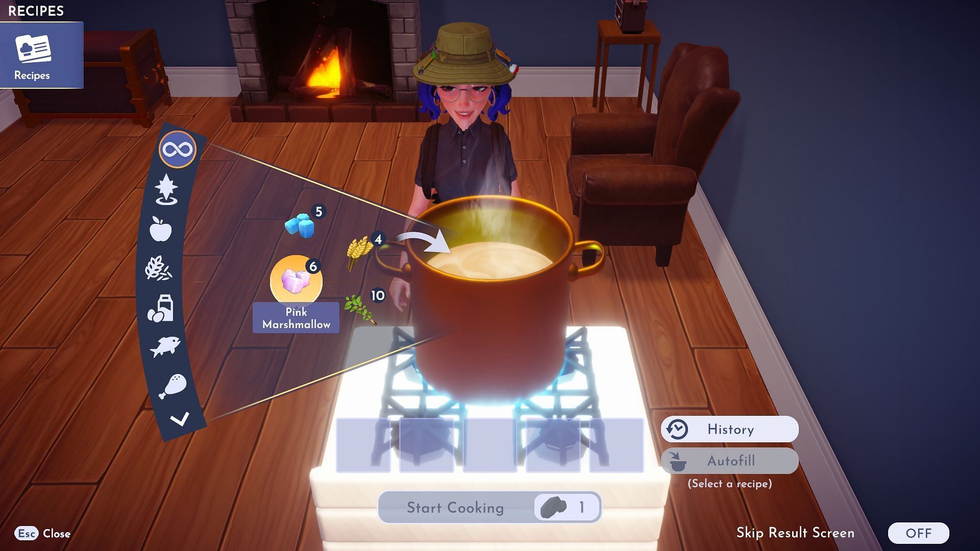 Cooking requires ingredients, Cooking Station, and a piece of Coal (Image via Gameloft)