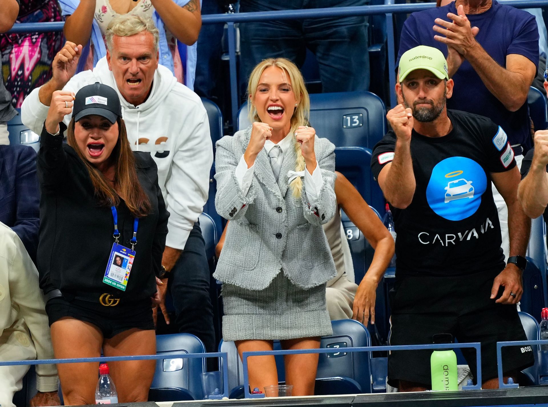 Morgan Riddle cheering for Taylor Fritz during the US Open semifinals- Source: Getty