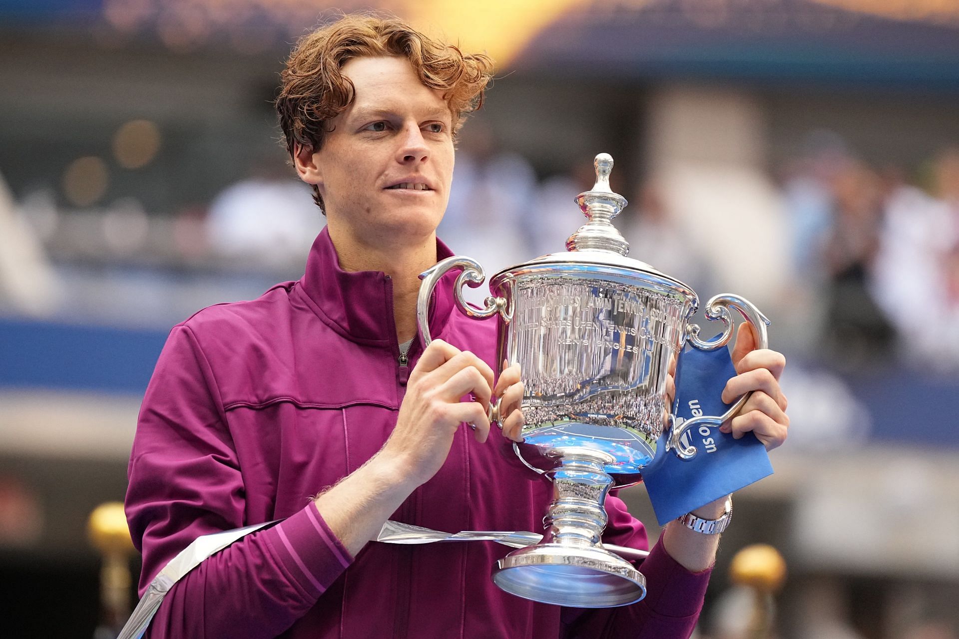 Jannik Sinner with the 2024 US Open trophy. (Source: Getty)