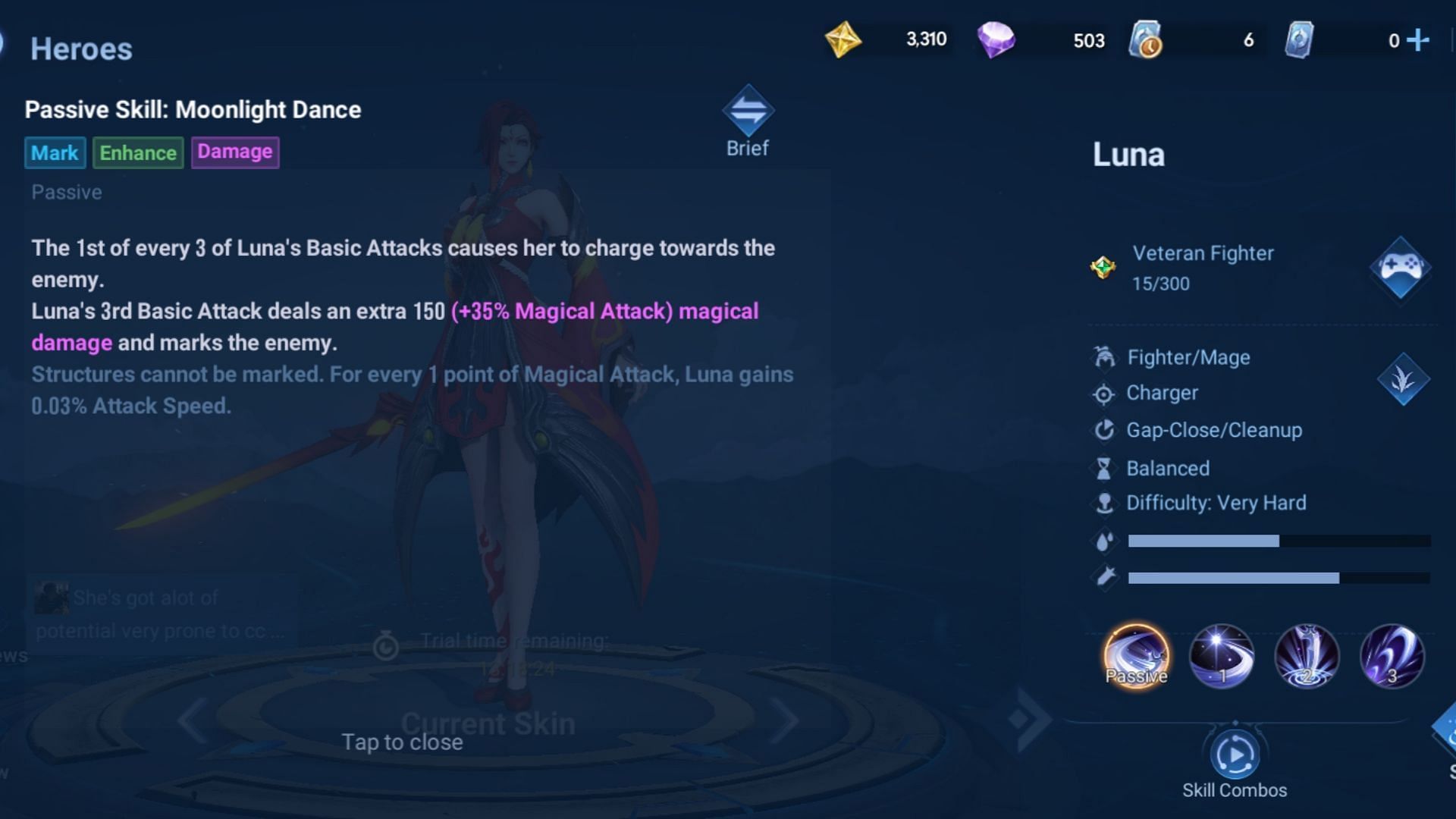 Luna&#039;s Passive skill. (Image via Level Infinite)