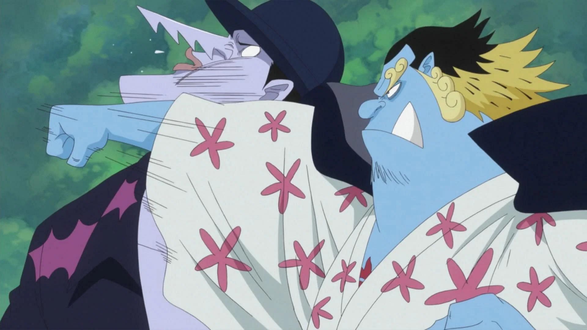 Jinbei as shown in the One Piece anime series (Image via Toei Animation)