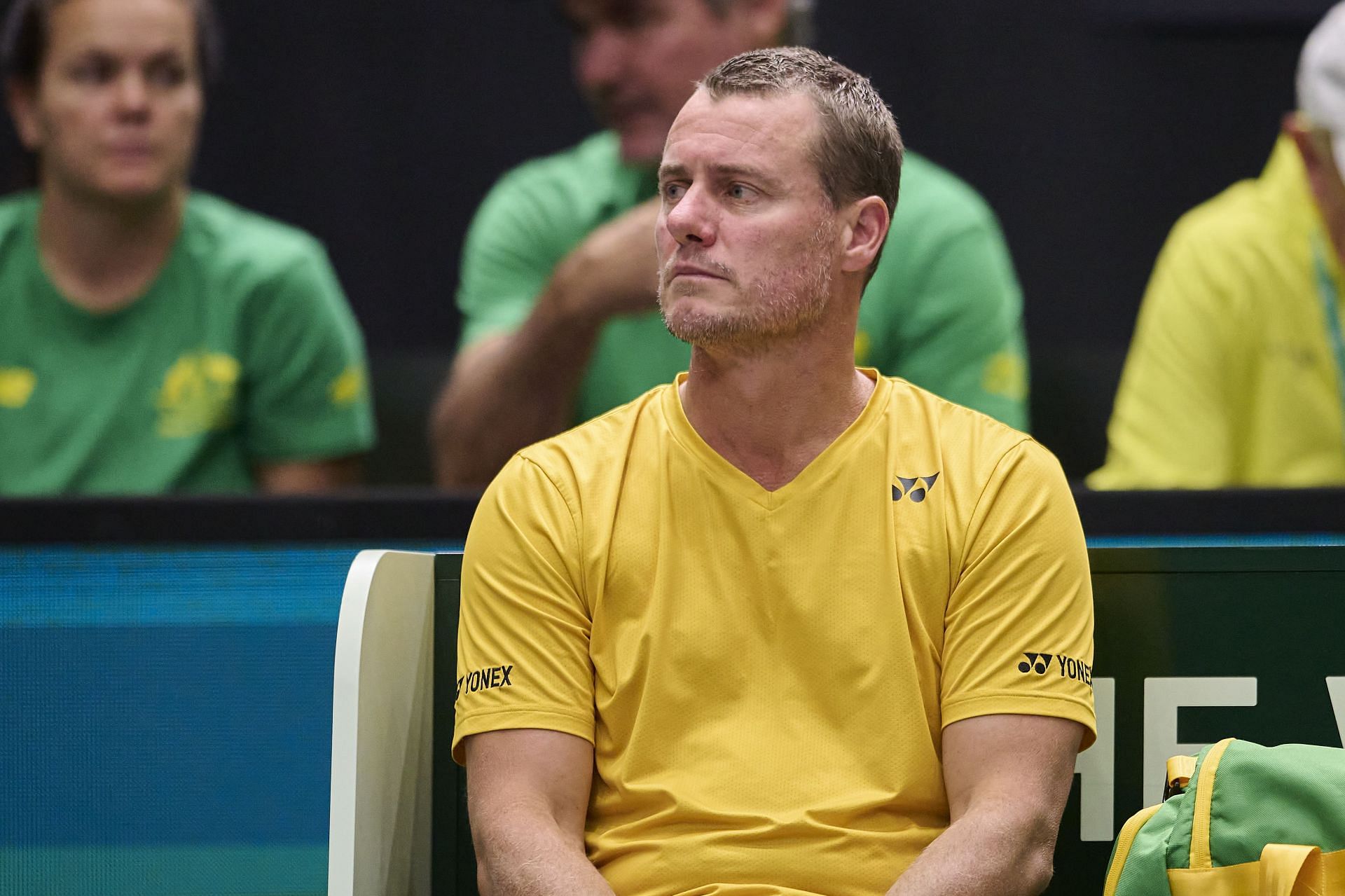 Lleyton Hewitt at the 2024 Davis Cup Finals Group Stage match between Australia and Czechia (Source: Getty)