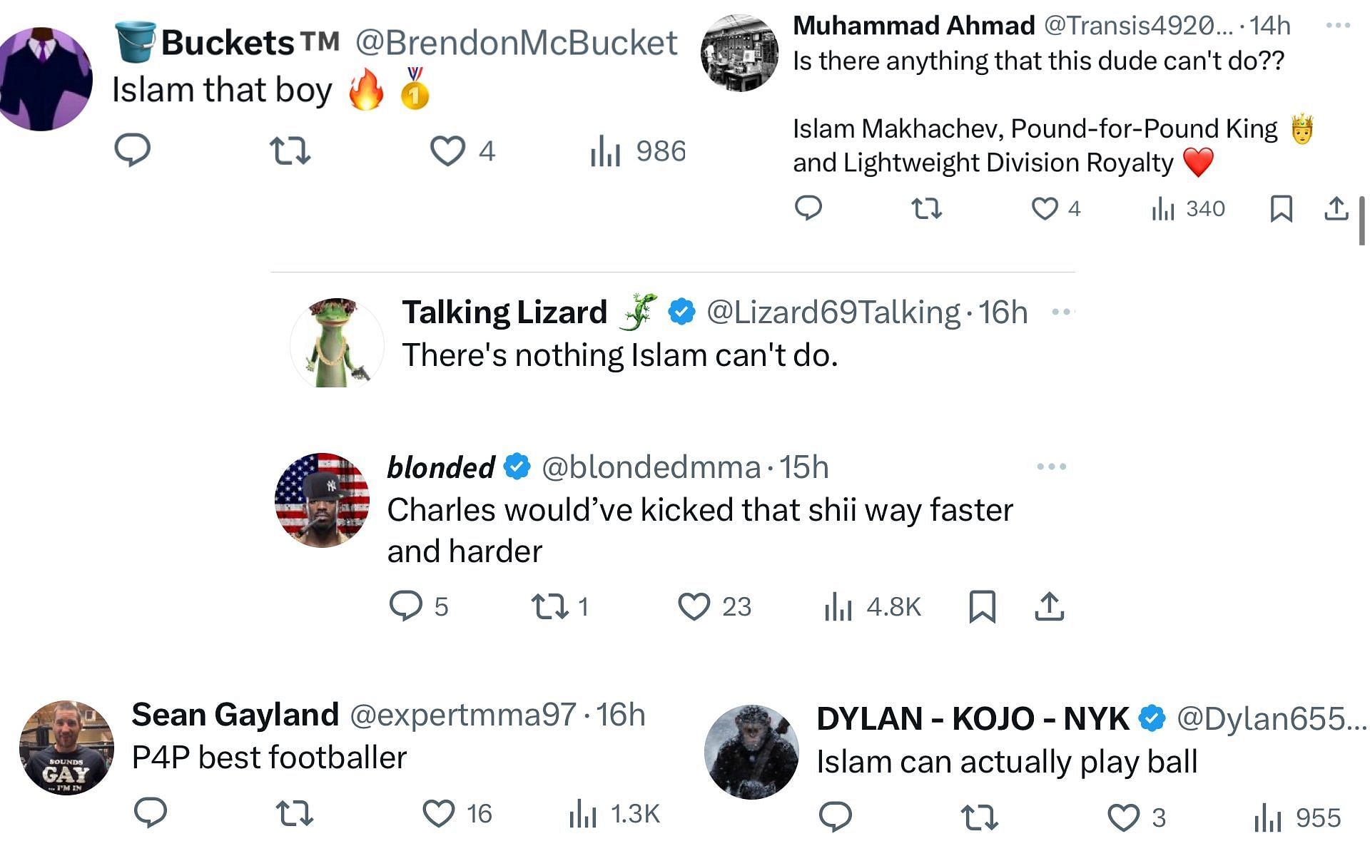 Other reactions to Islam Makhachev&#039;s soccer skills