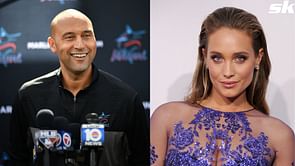 Derek Jeter's wife Hannah turns heads in snug fit brown dress alongside Yankees' Mr. November during recent star-studded charity golf event