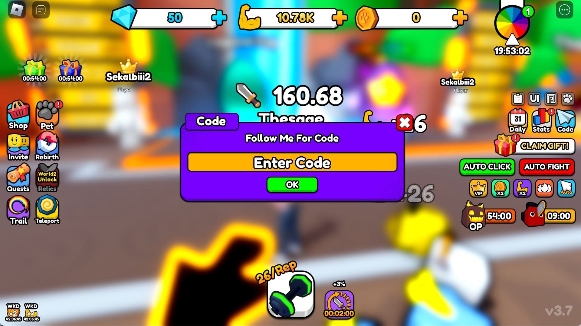 The code redemption page (Image via Roblox)