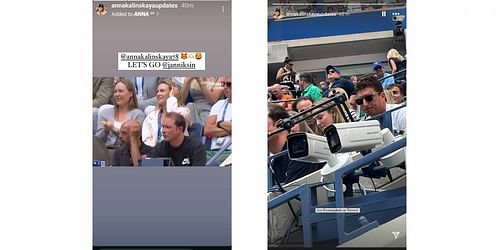 Anna Kalinskaya cheers on Jannik Sinner (Source: @annakalinskayaupdates on Instagram)