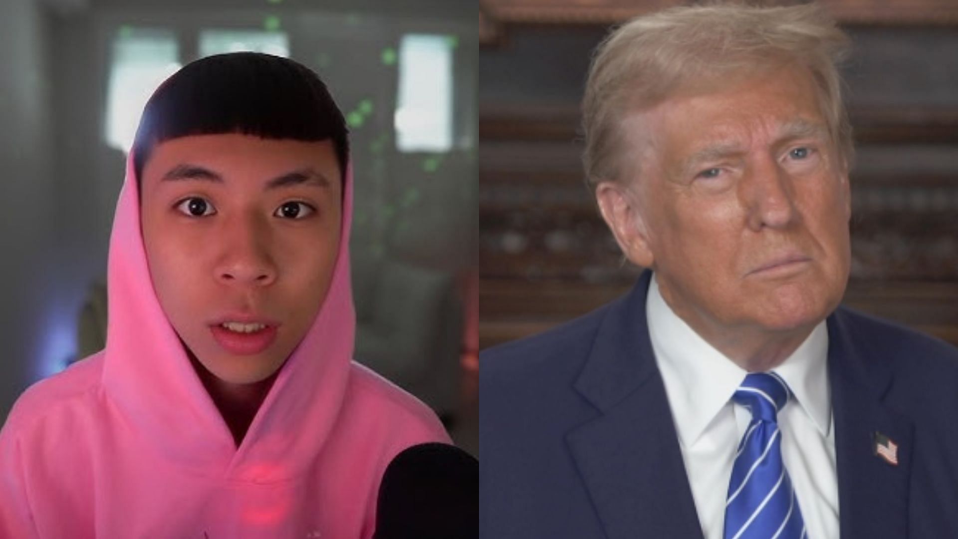 Ray begs Donald Trump and Joe Biden for a US visa (Images via Rayasianboy Live/YouTube, @realdonaldtrump /Instagram)