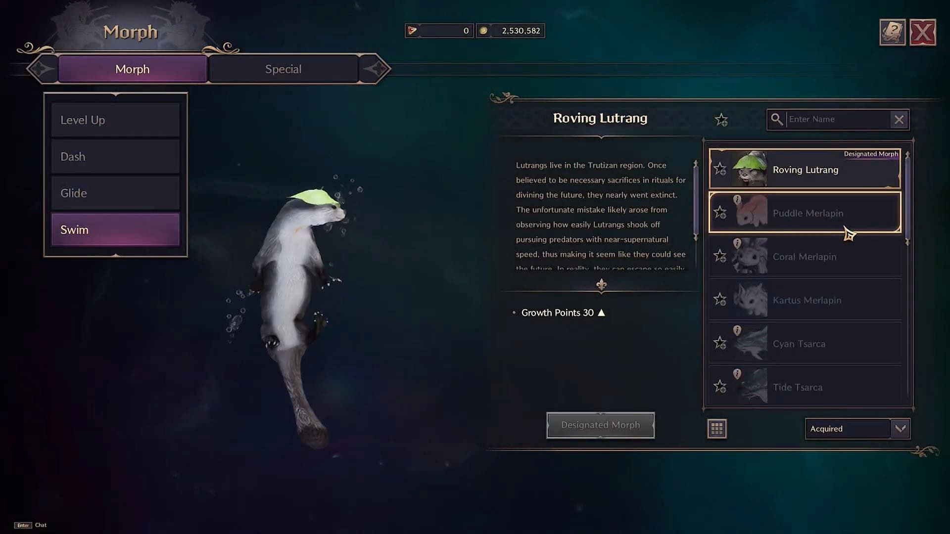 The Roving Lutrang is one of the starting Swim Morphs in Throne and Liberty (Image via NCSOFT)