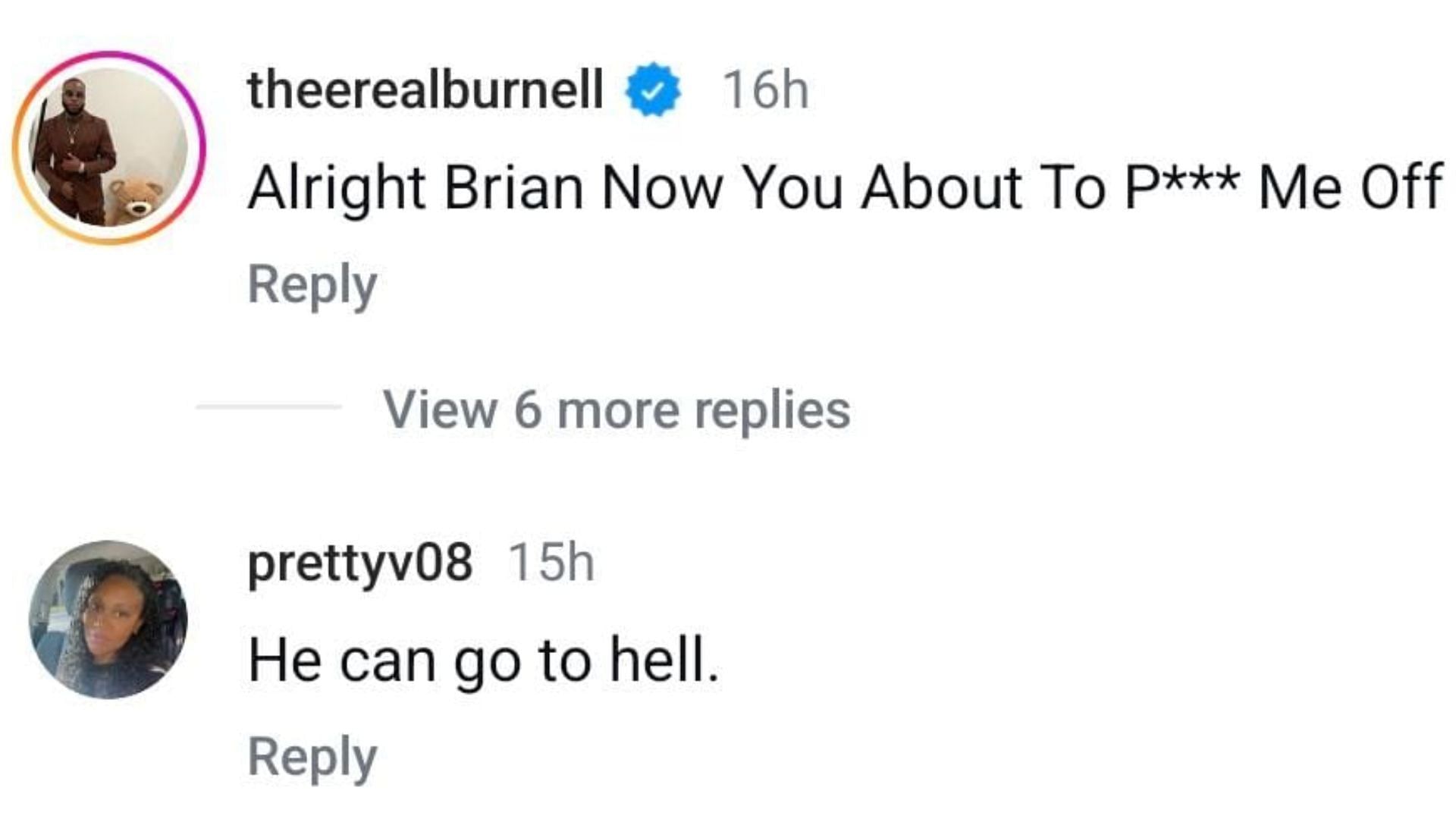 Internet reacted to Brian McKnight&#039;s recent video (Image via Instagram/@theerealburnell, @prettyv08)