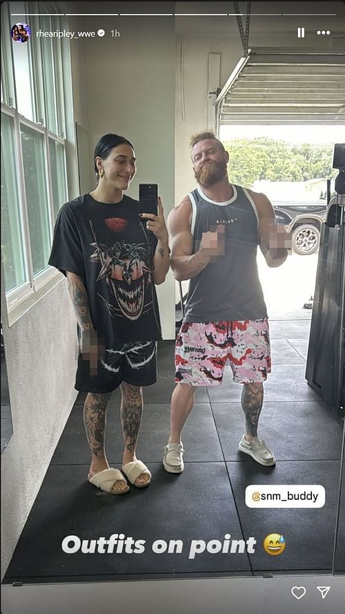 The married couple (credit: Rhea Ripley's Instagram Stories)