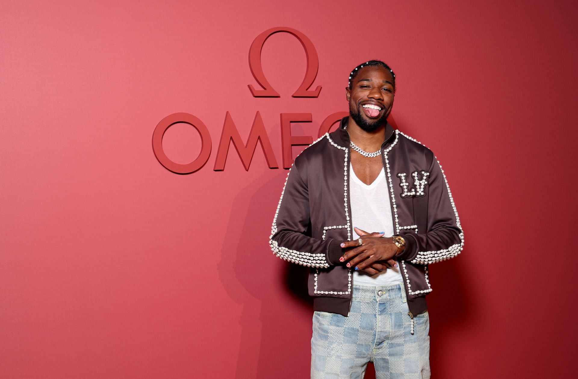 Noah Lyles attends the closing night of Omega House Paris 2024 in Paris, France. (Photo by Getty Images)