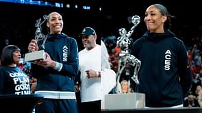 Watch: A'ja Wilson celebrates with teammates after receiving third WNBA MVP award ahead of Game 1 vs Storm