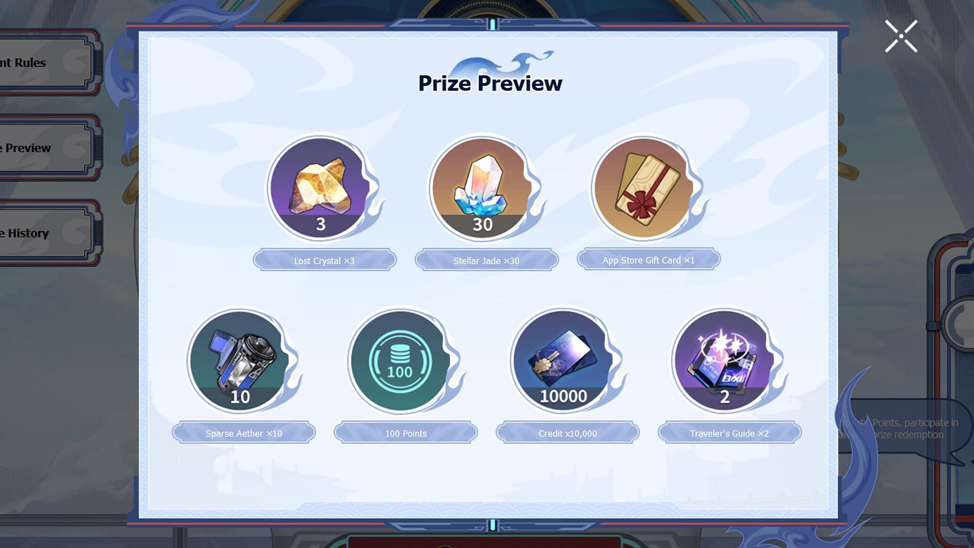 Prize pool available for draw (Image via HoYoverse)