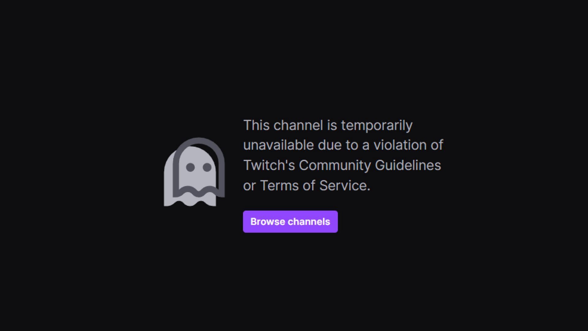 The message that gets displayed when attempting to open N3on&#039;s Twitch accoun (Image via n3on/Twitch)