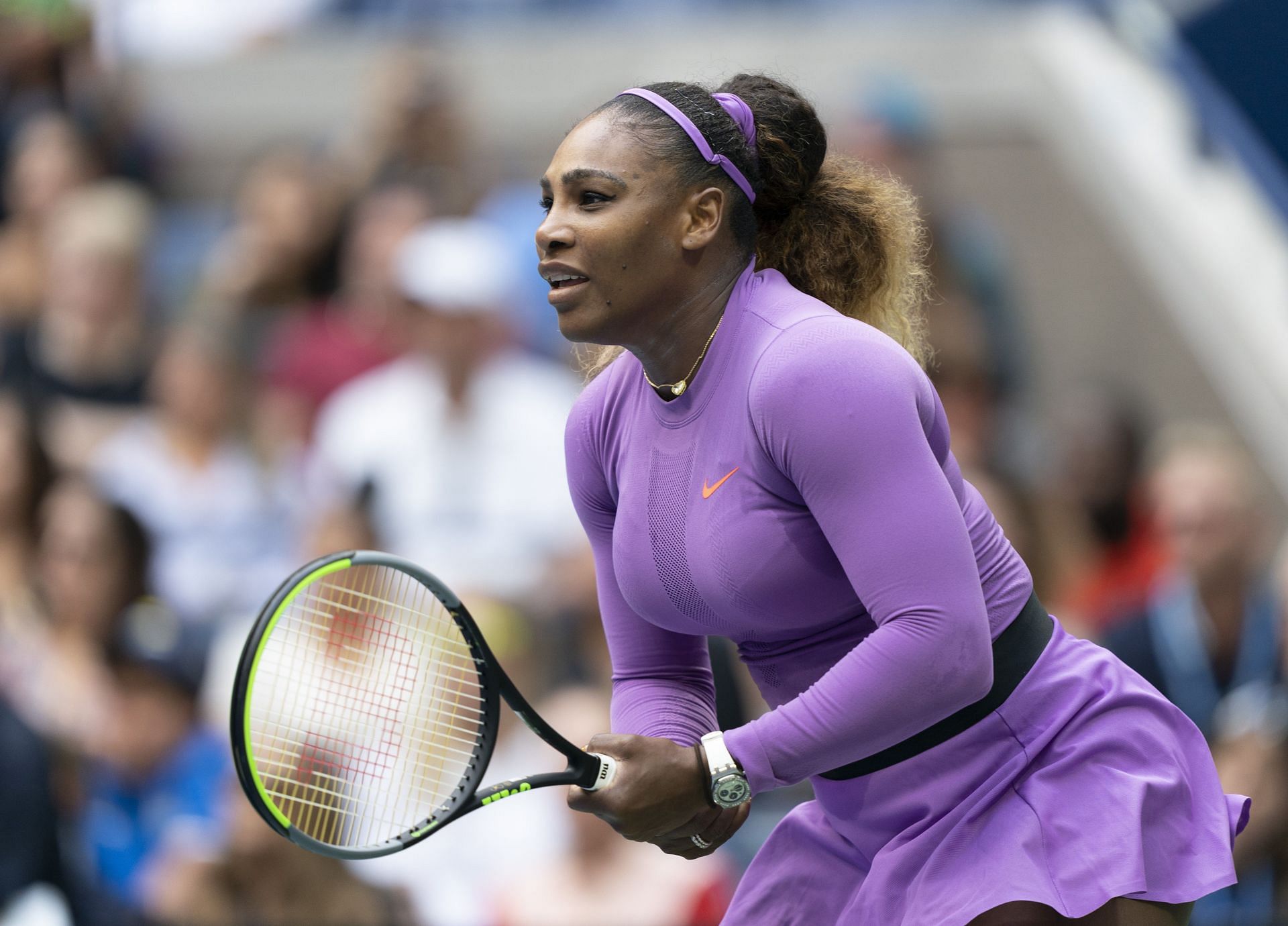 Serena Williams in action at the 2019 US Open women&#039;s singles final (Source: Getty)