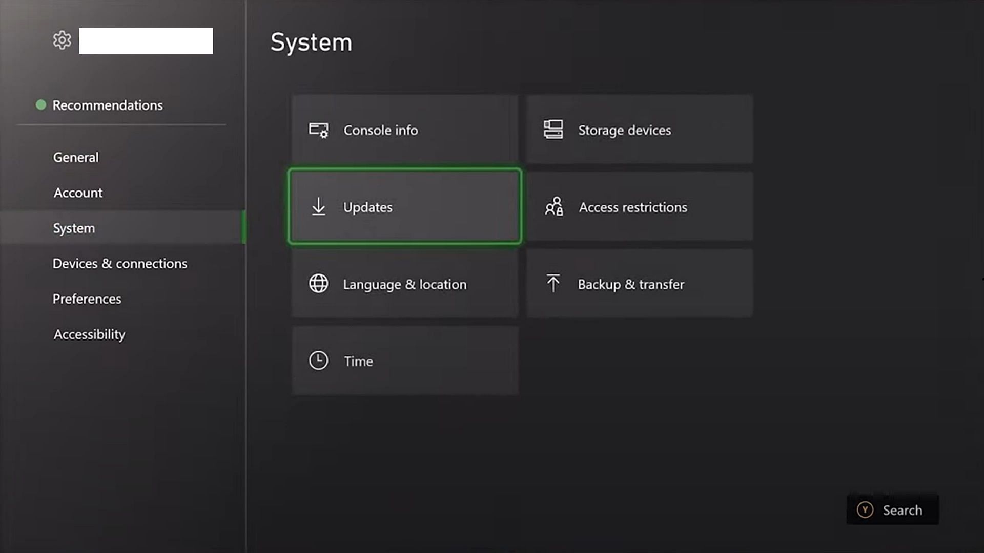 Updating the system software on Xbox (Image via Microsoft)