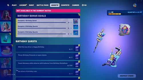 Fortnite Birthday Quests 2024 (Image via Epic Games)