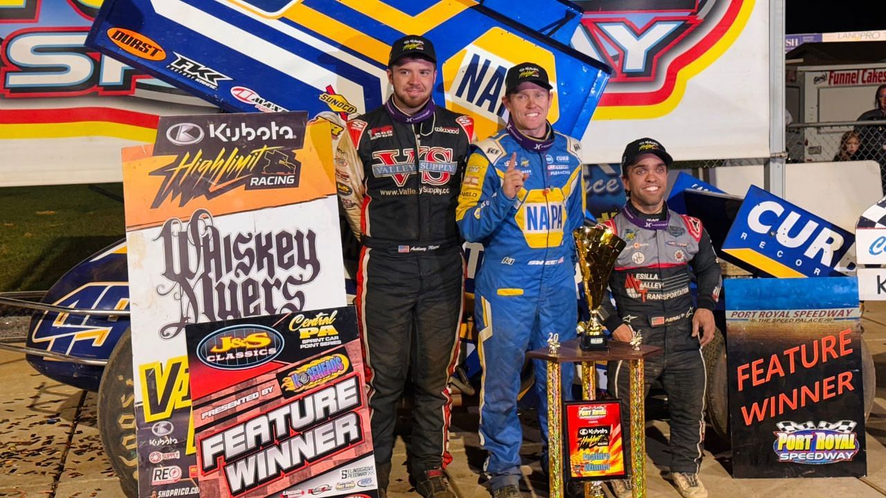 NASCAR Sprint car driver Brad Sweet wins at Port Royal Speedway (Source: X/@HighLimitRacing)