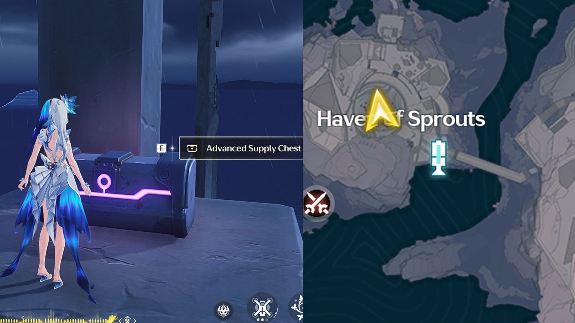 Location of Advanced Supply Chest #1 on top of the anchor (Image via Kuro Games)