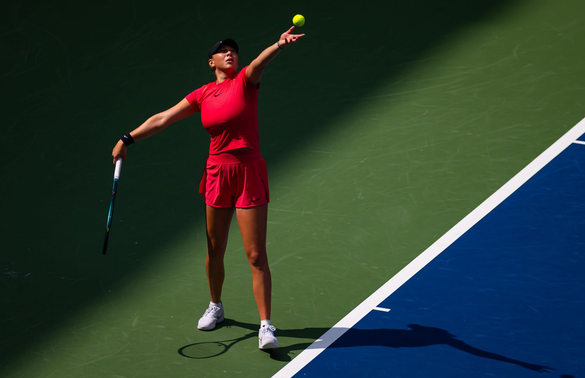 Amanda Anisimova in action at the US Open (Picture: Getty)