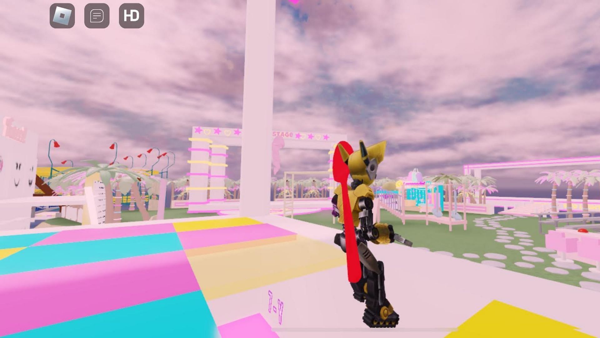 Standing on the blocks will make them disappear (Image via Roblox)