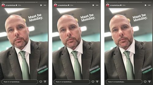 Pearce sends a message ahead of RAW [Photo credit: Screenshot of Pearce's Instagram story].