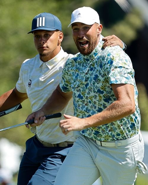 Patrick Mahomes and Travis Kelce at the 2023 American Century Championship. Credits - @pga/Instagram