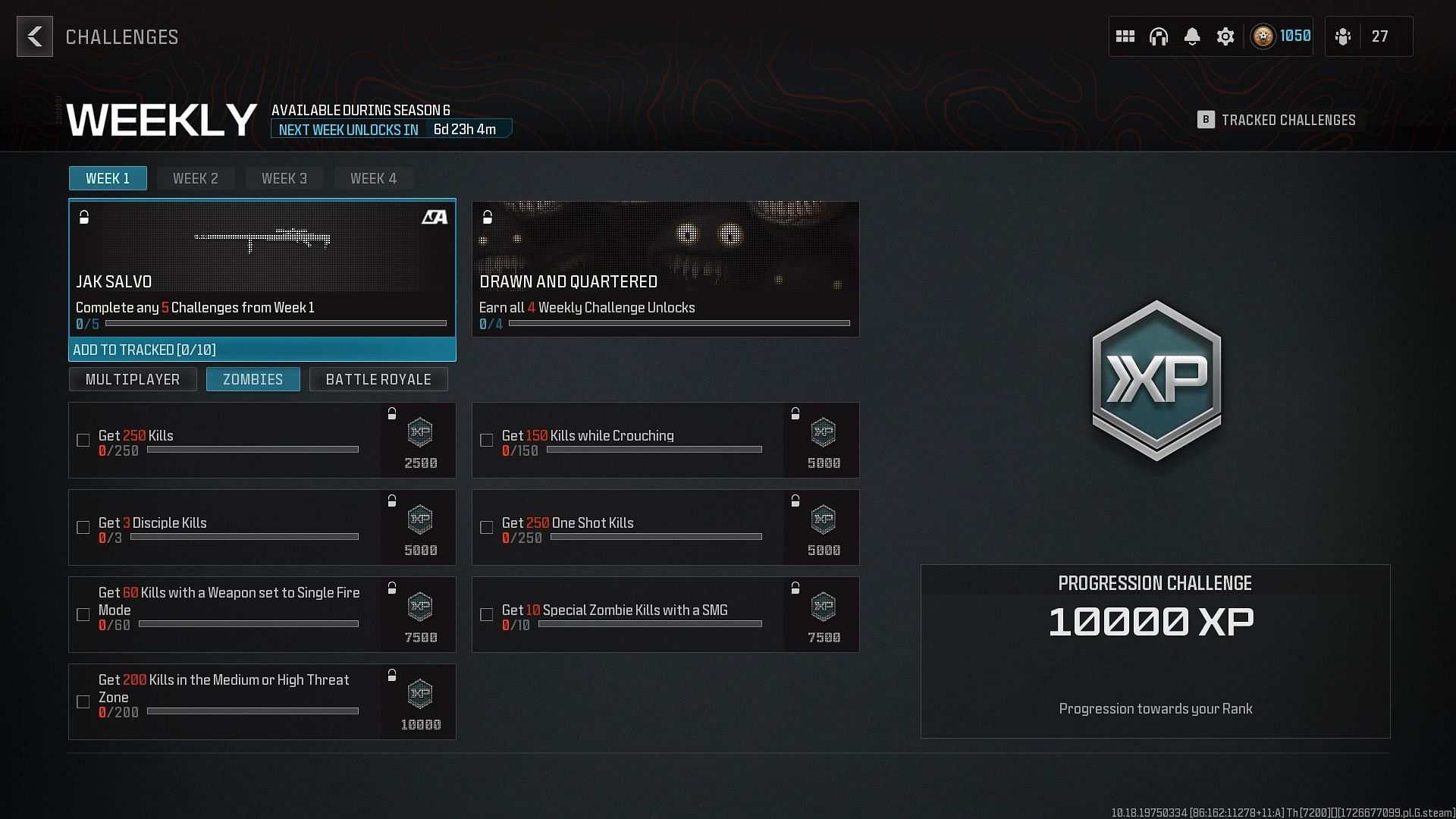 All MW3 Zombies Season 6 Week 1 challenges and their rewards (Image via Activision)