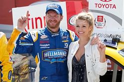 Dale Earnhardt Jr.’s wife Amy exits Bristol in high spirits after on-track affair with their business brainchild