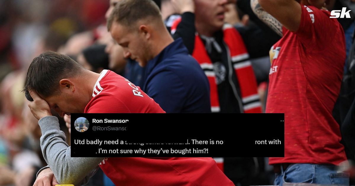 Manchester United fans reacted on X (Image Source: Getty, @RonSwanson145/X)