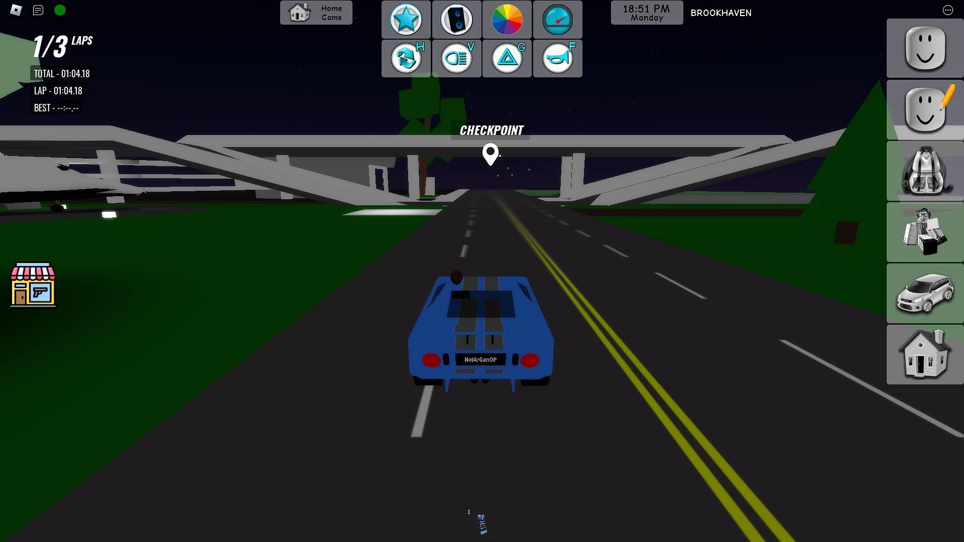 Gameplay screenshot from Racehaven RP (Image via Roblox)