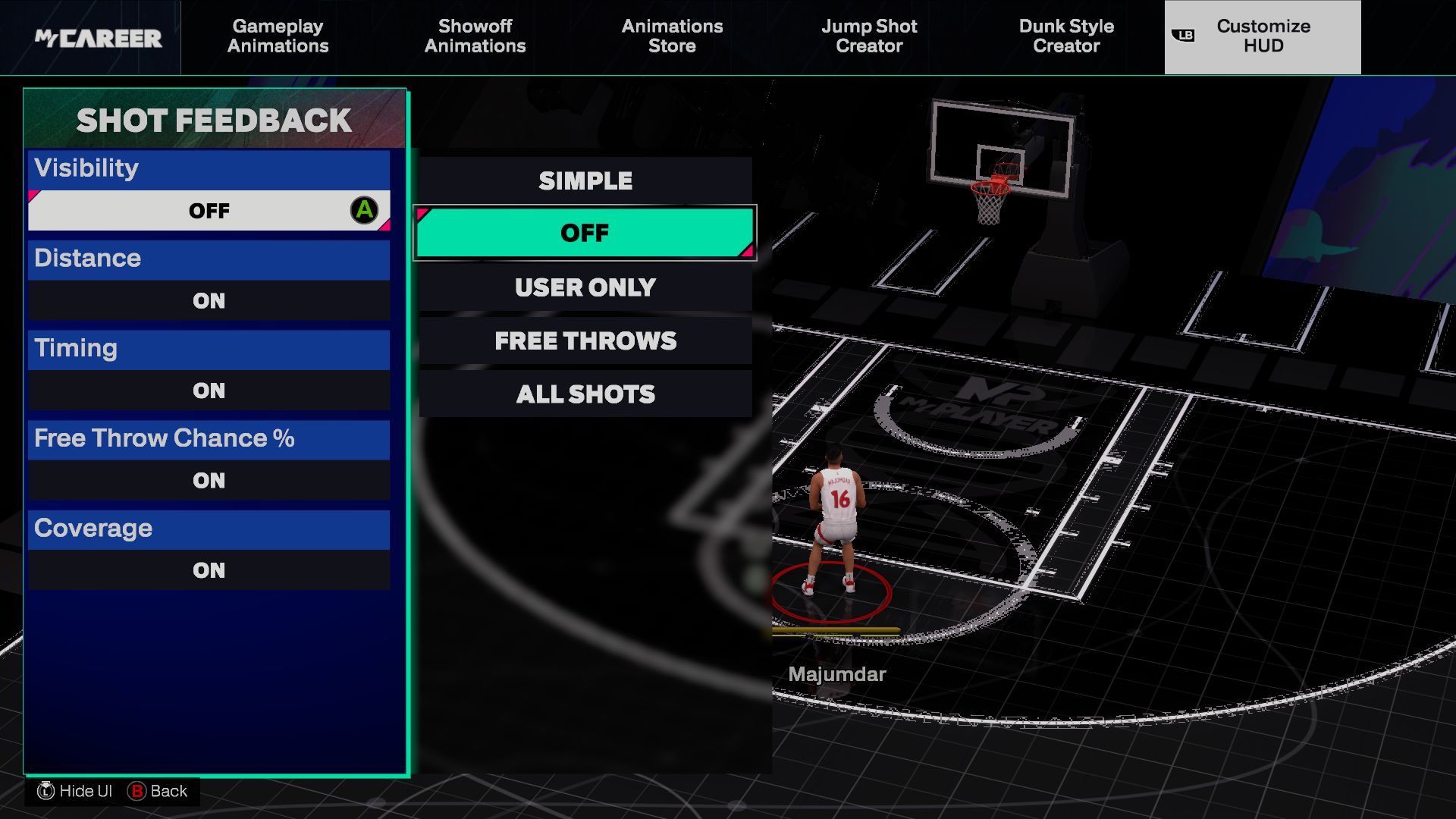 Shot feedback settings (Image via Visual Concepts)