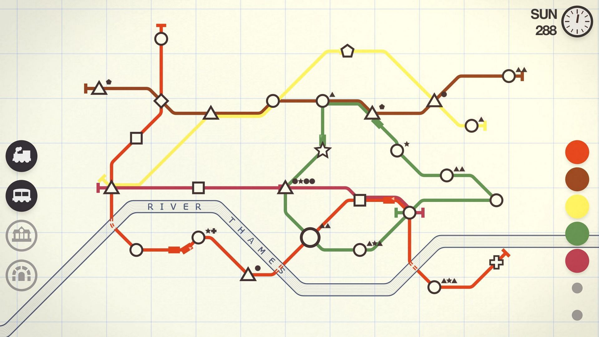 Mini Metro has been awarded Game of the Year multiple times. (Image via Dinosaur Polo Club)