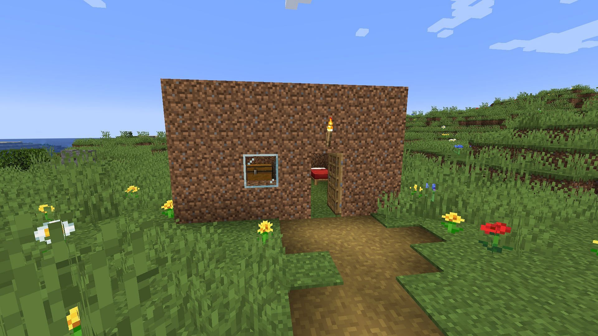 While easy to build, squared-off bases look very bland (Image via Mojang)