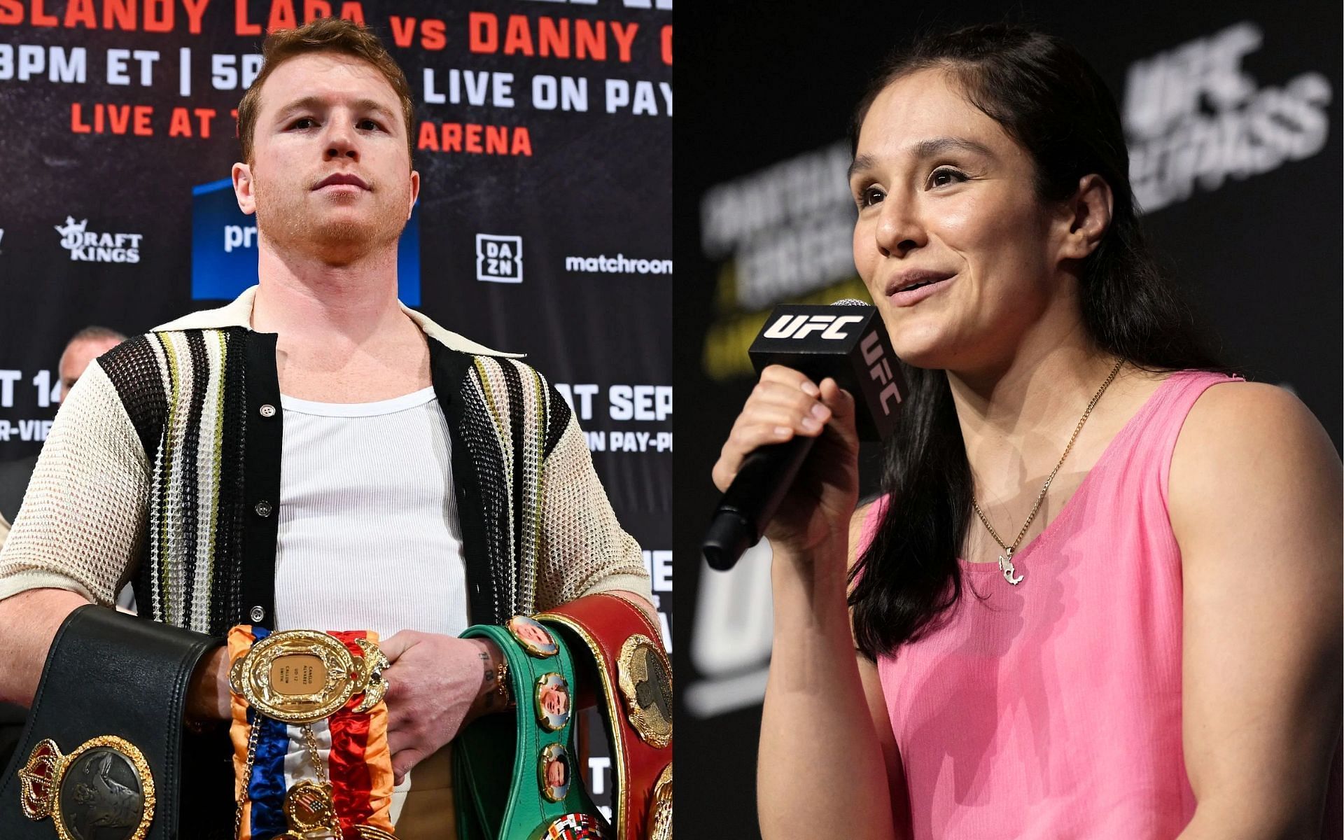 Alexa Grasso (right) excited to share a fight date with countryman Canelo Alvarez (left) [Images courtesy: Getty Images]