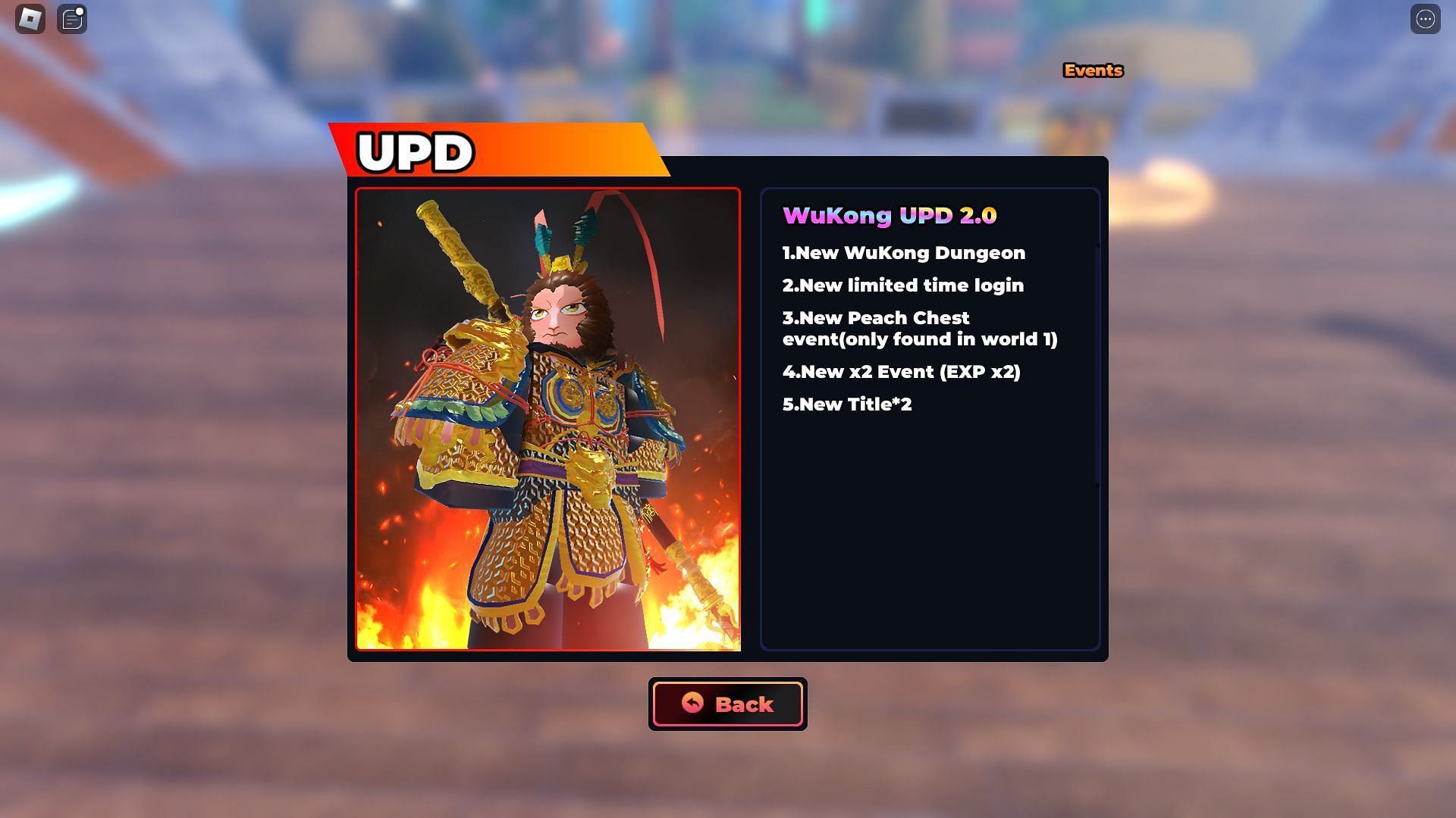 In-game update log (Image via Roblox)