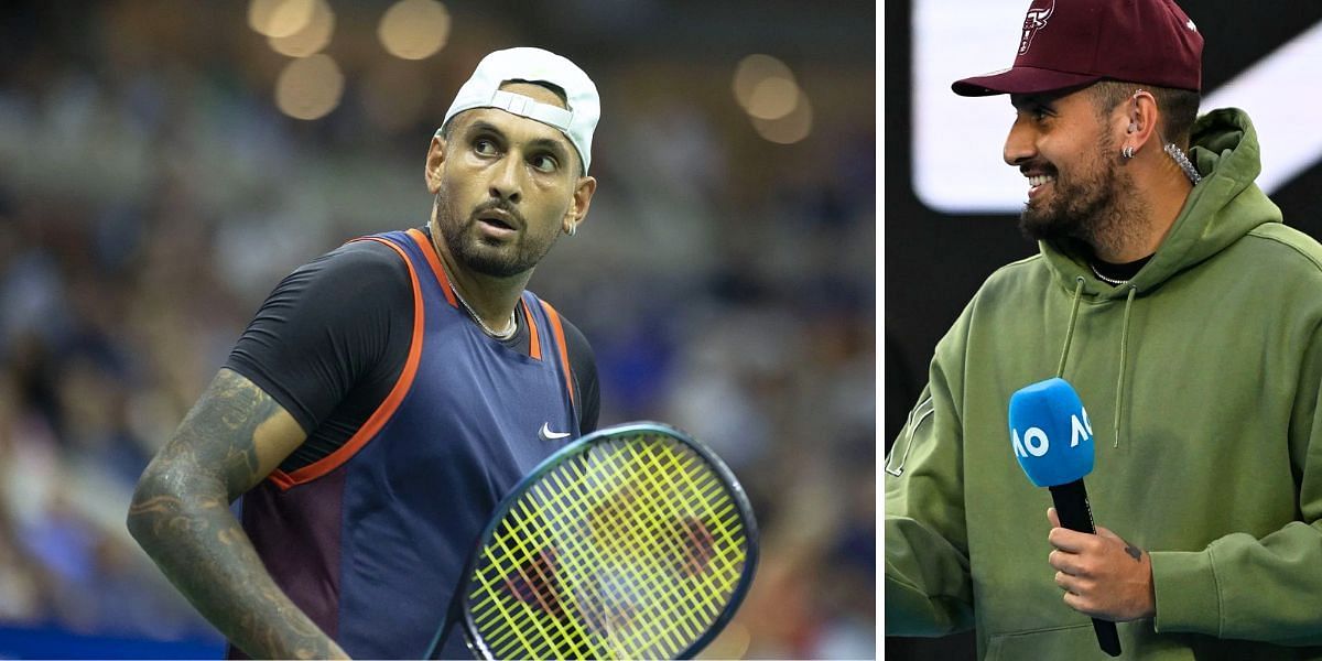 Nick Kyrgios on commentary duty at US Open