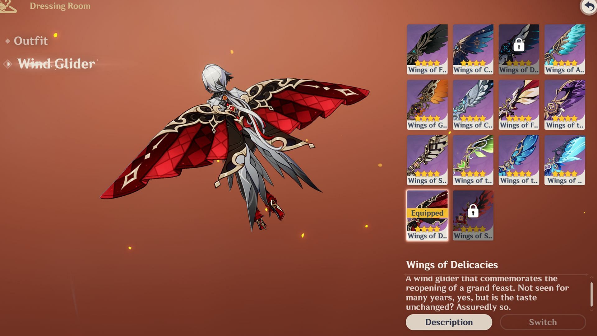 Wings of Delicacies Wind Glider (Image via Hoyoverse)