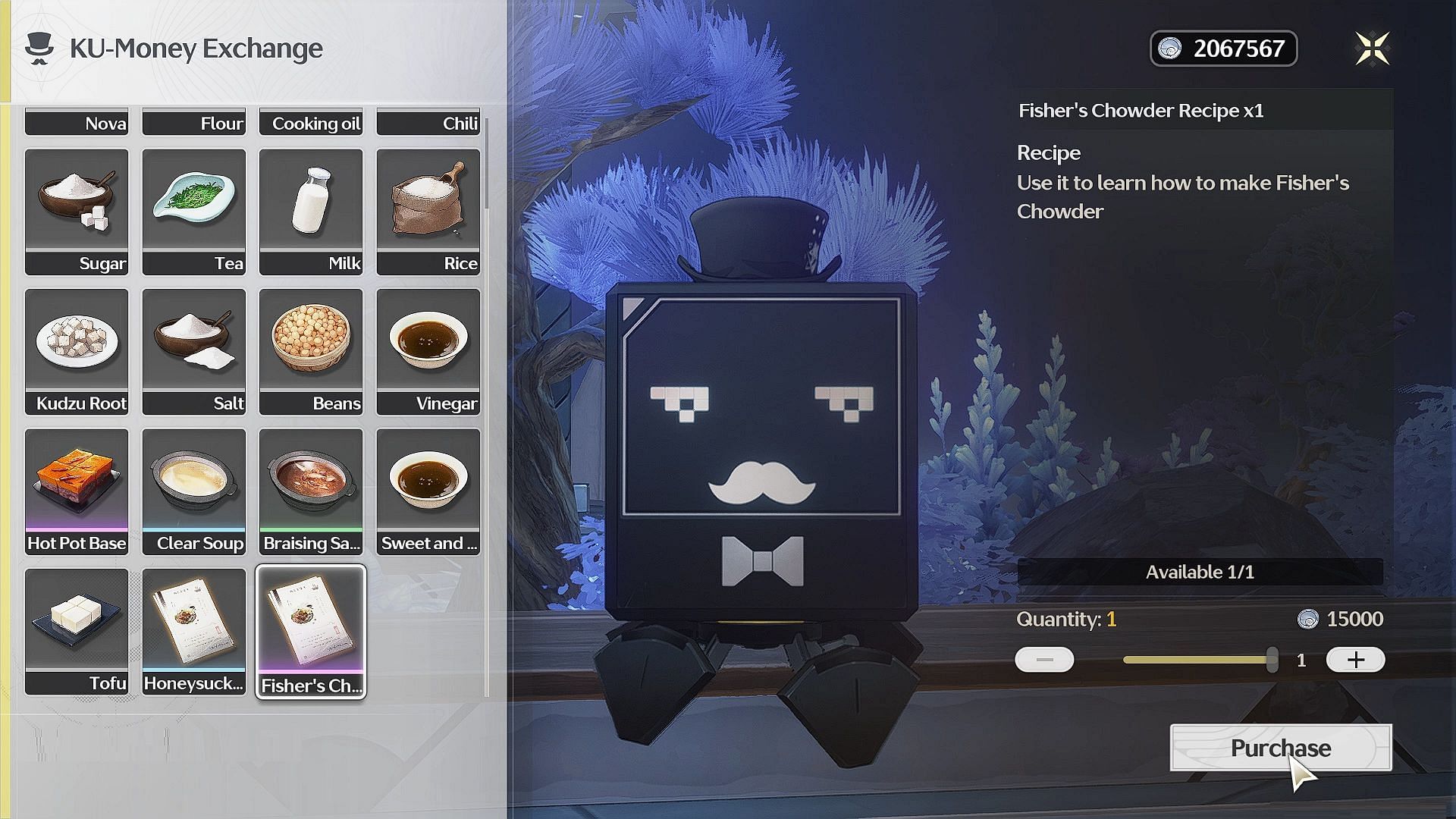 Fisher&#039;s Chowder and Honeysuckle Cake recipes (Image via Kuro Games)