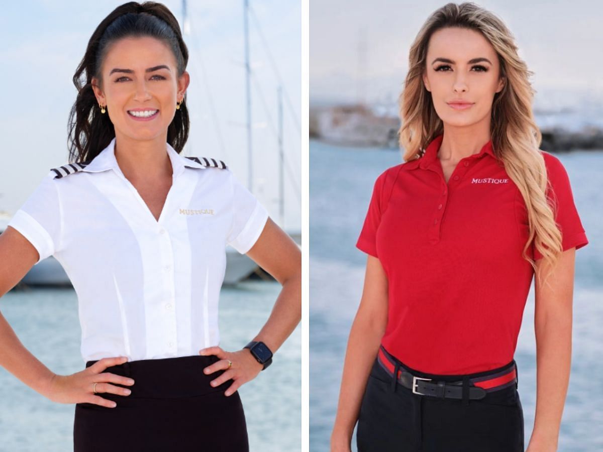 Aesha Scott and Ellie Dubaich from Below Deck Mediterranean season 9 (Image via Instagram/@aesha_jean@thebalkanbiscuit)