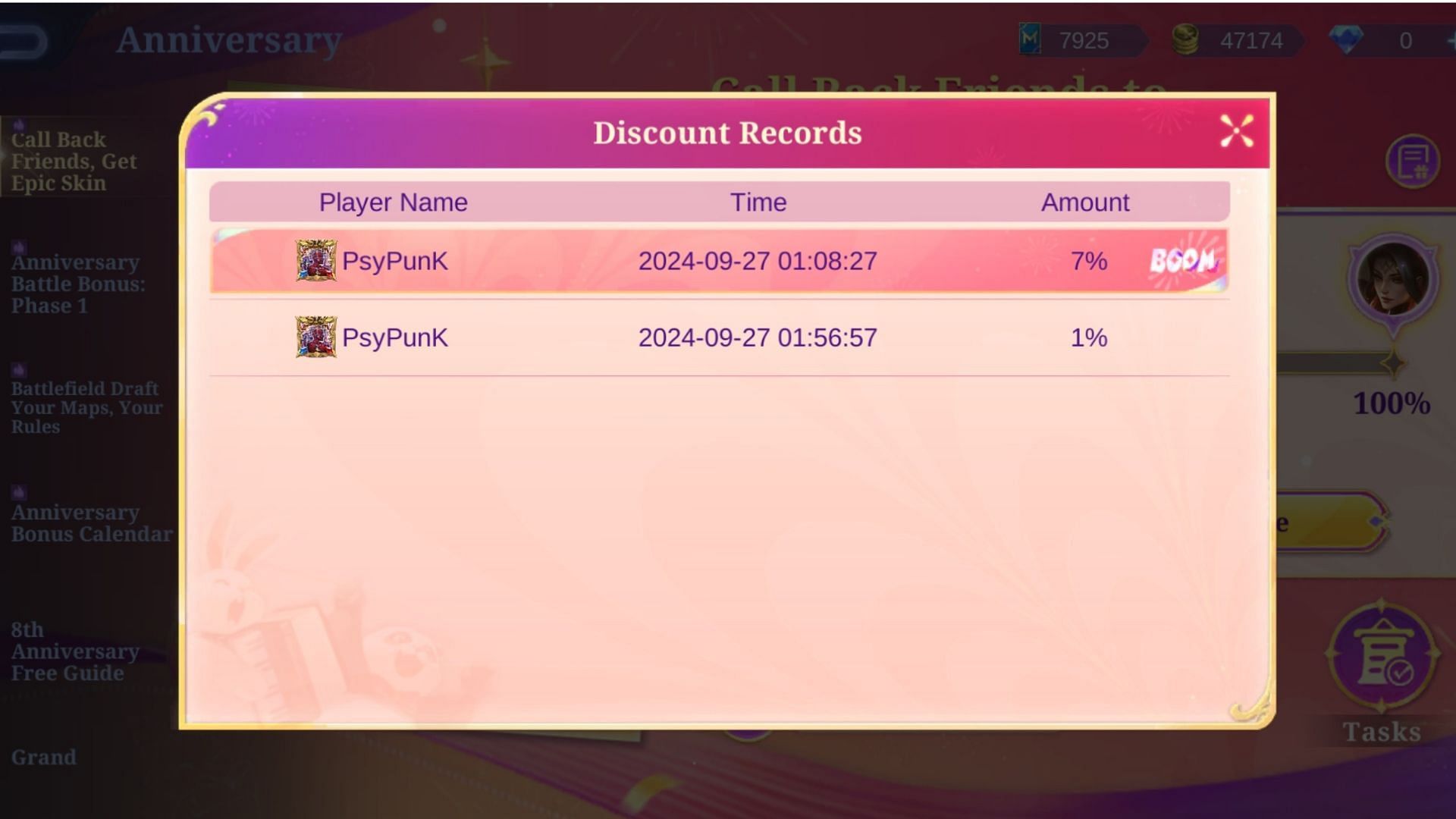 The MLBB Callback event discounts stack (Image via Moonton Games)