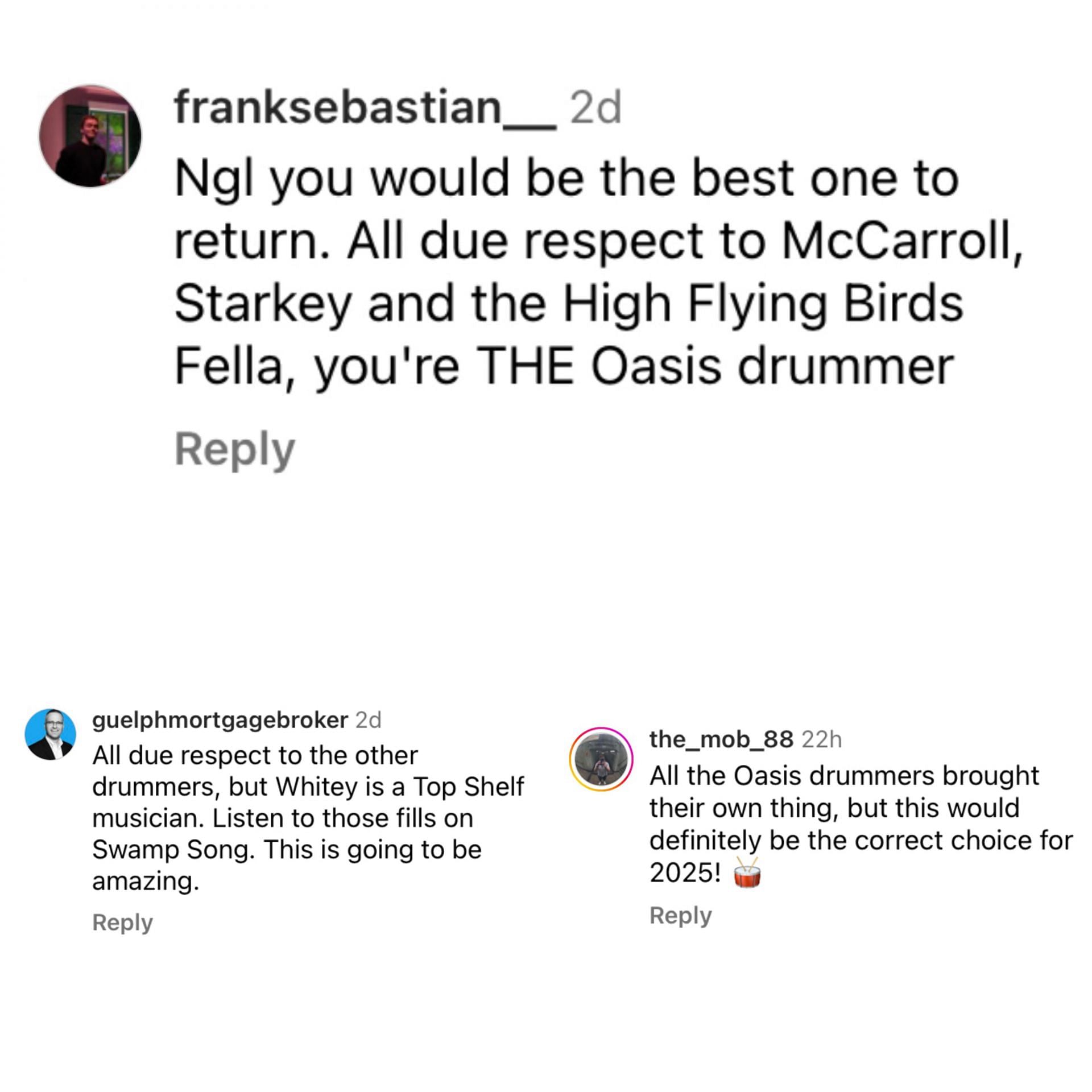 Comments on Alan White&#039;s post (Image via @alanwhiteofficial/Instagram)