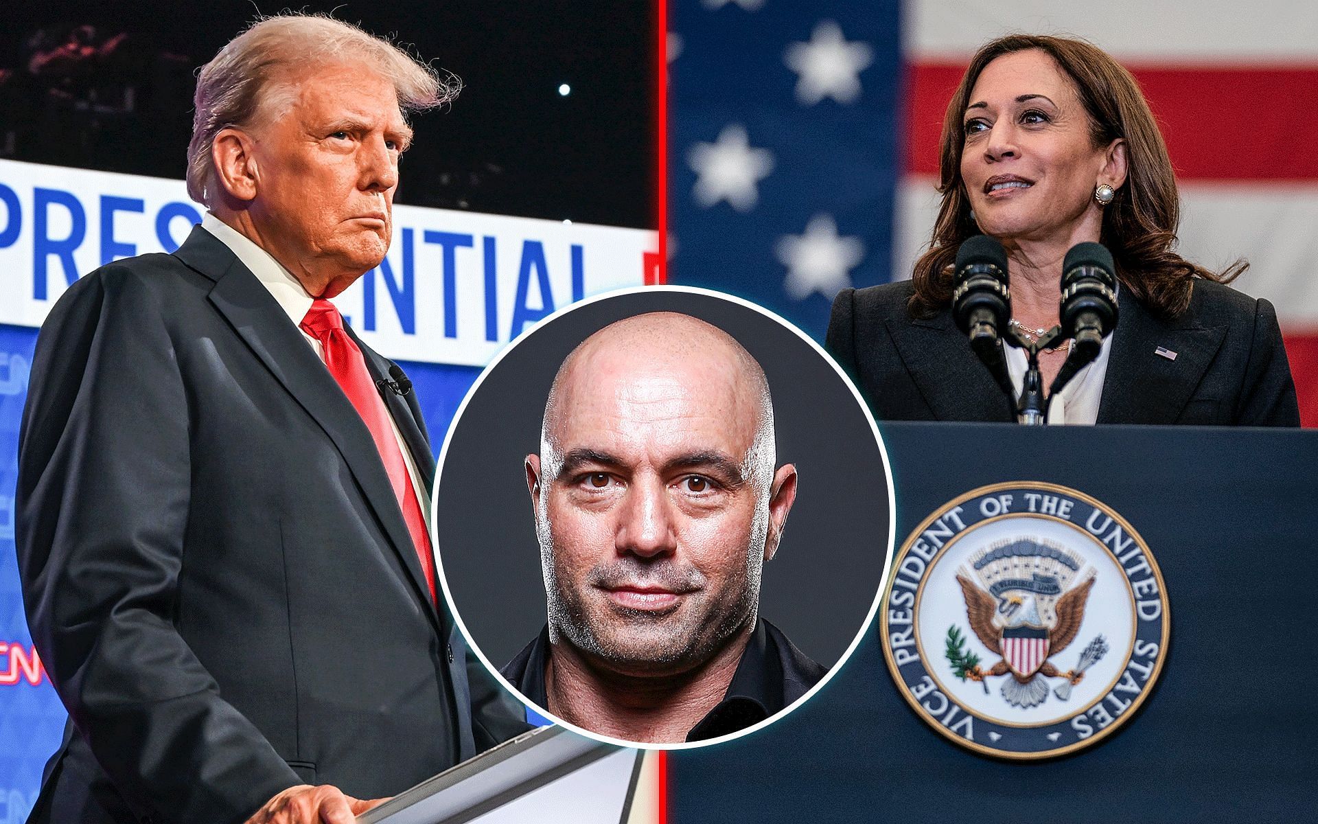 Joe Rogan (inset) weighs in on aftermath of 2024 U.S. elections [Images courtesy: Getty]