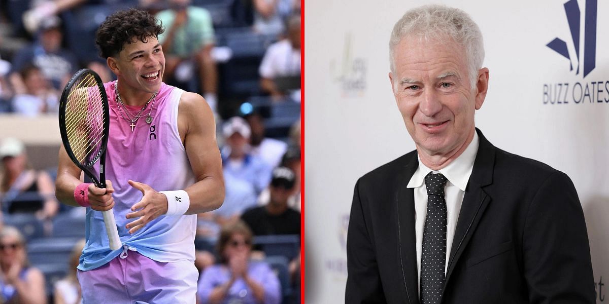 Ben Shelton (L), John McEnroe (R) | Getty