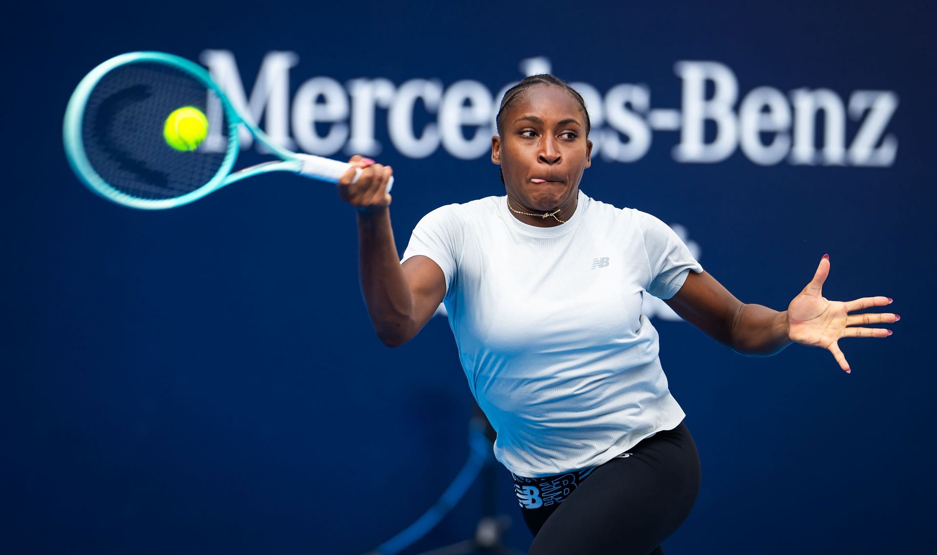 Covo Gauff during a practice session ahead of the 2024 China Open - Day 2 - Source: Getty