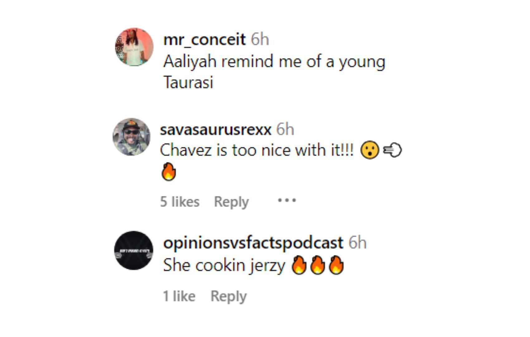 Fans' comments about Aaliyah Chavez on her SLAM Summer Classic games