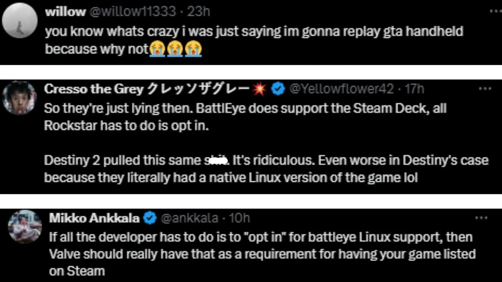 "So they f***** all steam deck users": GTA V BattlEye anti-cheat issues ...