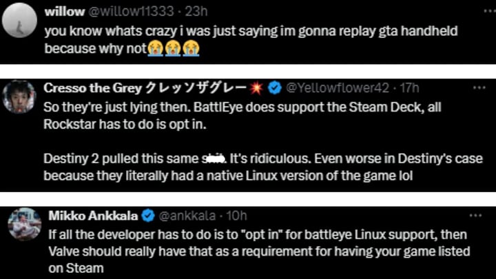 "So they f***** all steam deck users": GTA V BattlEye anti-cheat issues ...