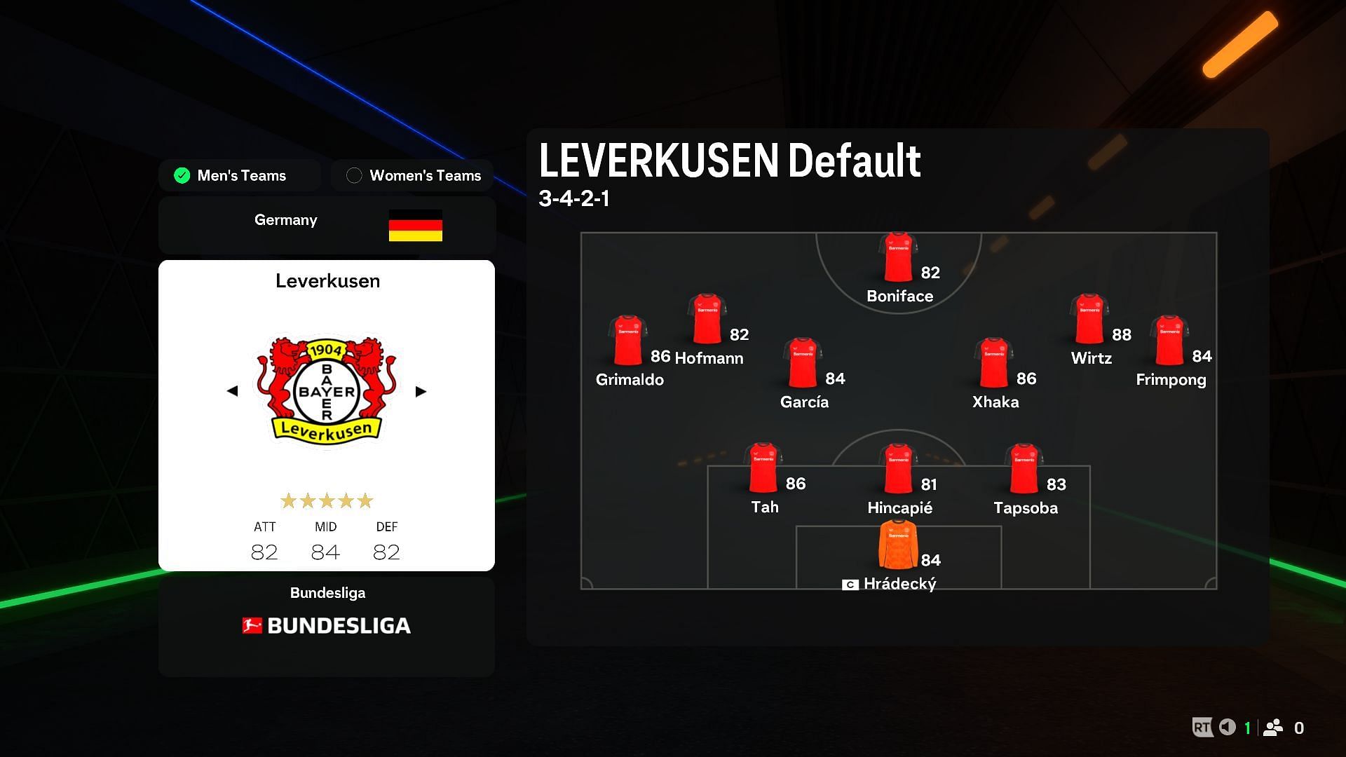 Best formation and starting 11 for Bayer Leverkusen (Image via EA Sports)